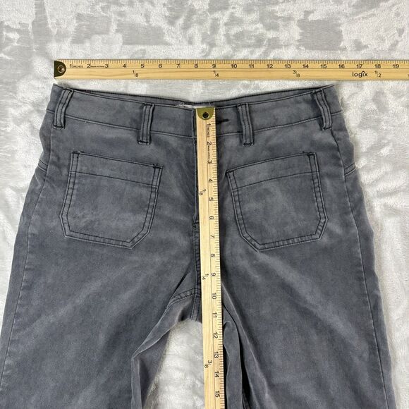 Free People Pants Womens 28 Gray Flare Low Rise Utility Boho Y2K - Picture 8 of 8
